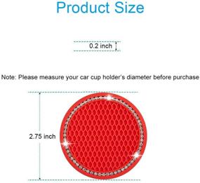 img 3 attached to Set of 2 Dalimo 2.75 Inch Car Cup Holder Mat Pads 🚗 - Auto Drink Coaster Inserts for Car Truck SUV, Red - Car Interior Accessories