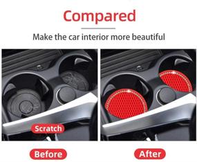 img 1 attached to Set of 2 Dalimo 2.75 Inch Car Cup Holder Mat Pads 🚗 - Auto Drink Coaster Inserts for Car Truck SUV, Red - Car Interior Accessories