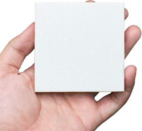 img 1 attached to 🎨 Bulk Pack of 12 FIXSMITH Mini Stretched Canvas Easel Sets - Small 3x3 Inch White Blank Canvas Panels & Wood Easels for Painting, Crafts, Drawing, Decoration, Gifts, Art Projects, DIY - Ideal for Kids Art Supplies