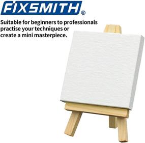 img 3 attached to 🎨 Bulk Pack of 12 FIXSMITH Mini Stretched Canvas Easel Sets - Small 3x3 Inch White Blank Canvas Panels & Wood Easels for Painting, Crafts, Drawing, Decoration, Gifts, Art Projects, DIY - Ideal for Kids Art Supplies