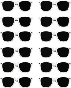 img 4 attached to 🕶️ Premium White Sunglasses Bulk Wedding-Bachelorette Party Pack: 12 Sturdy Frames-Lenses for Adults - Your Ideal Choice for Wedding-Bachelorette Party Sunglasses!