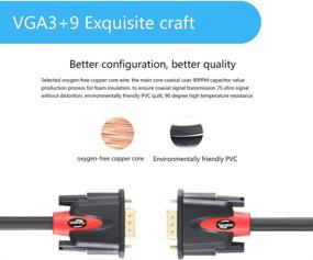 img 2 attached to 🔌 High-Quality Tainston VGA to VGA Cable HD15 Monitor Cable - Male to Male (100 Feet) with Ferrites