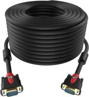 🔌 high-quality tainston vga to vga cable hd15 monitor cable - male to male (100 feet) with ferrites logo