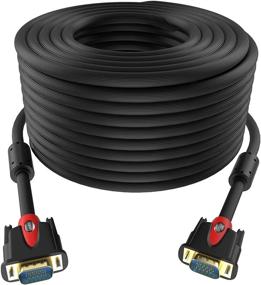 img 4 attached to 🔌 High-Quality Tainston VGA to VGA Cable HD15 Monitor Cable - Male to Male (100 Feet) with Ferrites