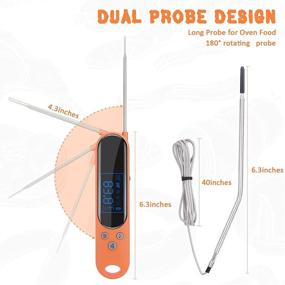 img 1 attached to 🌡️ MELODY's High-Powered Meat Thermometer: Digital Cooking Thermometer with 2 Easy-Fold Probes, Instant Read Kitchen Thermometer featuring Backlit LCD, Candy Thermometer for Deep Frying Meat, Grilling, BBQ, Milk