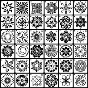 img 3 attached to 🎨 36-Piece Mandala Stencils Templates Set for Dot Painting on Rocks, Wood, and Walls - Ideal for Art Projects