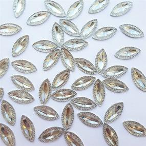 img 2 attached to 🌟 Flat Back Navette Marquise Rhinestones for Sewing - Superior Material