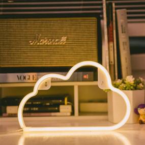 img 4 attached to OHLGT Warm White Cloud LED Neon Light: Decorative Wall Sign for Home, Bedroom, Party, Wedding, Halloween, Valentine's Day