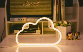 img 3 attached to OHLGT Warm White Cloud LED Neon Light: Decorative Wall Sign for Home, Bedroom, Party, Wedding, Halloween, Valentine's Day