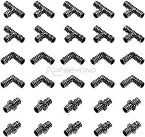 img 4 attached to 🚰 Pack of 30 Poly Pex-A Expansion Fittings F-1960 1/2" Combo Set: Tees T (10pcs), Elbows (10pcs), Couplings (10pcs) - Lead Free Plastic Fittings for Plumbing with Pex-A Pipe