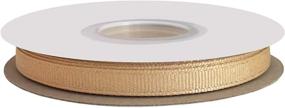 img 2 attached to 🎀 20 Yards Roll Raw Silk Sparkle Grosgrain Ribbon with Gold Glitter - DUOQU 1/4 inch Wide