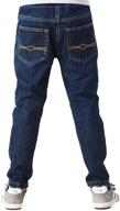 👖 leo&lily boys husky rib waist navy jeans: stretch denim pants llb636 logo