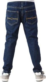 img 4 attached to 👖 LEO&LILY Boys Husky Rib Waist Navy Jeans: Stretch Denim Pants LLB636