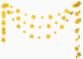 img 3 attached to 🌟 ZOOYOO Gold Star Glitter Paper Garlands Hanging Banner for Party Decorations, Pack of 4