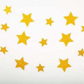 img 1 attached to 🌟 ZOOYOO Gold Star Glitter Paper Garlands Hanging Banner for Party Decorations, Pack of 4