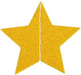 img 2 attached to 🌟 ZOOYOO Gold Star Glitter Paper Garlands Hanging Banner for Party Decorations, Pack of 4