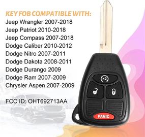 img 2 attached to 🔑 Tyranway Keyless Entry Remote Key Fob for Jeep Wrangler 2007-2018, Compass 2007-2018, Patriot 2010-2018, Dodge Ram 2007-2009, Durango 2009, Caliber 2010-2012, Nitro 2007-2011, Chrysler Aspen 2007-2009 - OHT692713AA