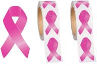 🎀 show your support with 600 pink ribbon stickers - ideal for breast cancer awareness events and charity initiatives logo