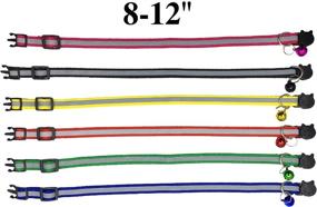 img 1 attached to 🐱 PACCOMFET FUNPET 6 Pcs Reflective Nylon Strip Cat Collar with Breakaway Design and Bell, Ensuring Safety and Durability