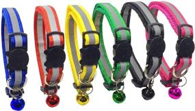 img 3 attached to 🐱 PACCOMFET FUNPET 6 Pcs Reflective Nylon Strip Cat Collar with Breakaway Design and Bell, Ensuring Safety and Durability