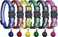 🐱 paccomfet funpet 6 pcs reflective nylon strip cat collar with breakaway design and bell, ensuring safety and durability logo