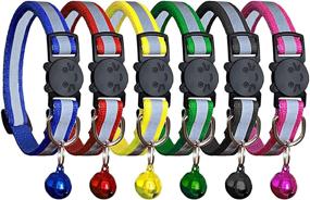 img 4 attached to 🐱 PACCOMFET FUNPET 6 Pcs Reflective Nylon Strip Cat Collar with Breakaway Design and Bell, Ensuring Safety and Durability