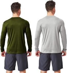 img 3 attached to TEXFIT 2 Pack Active Sleeve Shirts Men's Clothing in Active