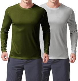 img 4 attached to TEXFIT 2 Pack Active Sleeve Shirts Men's Clothing in Active