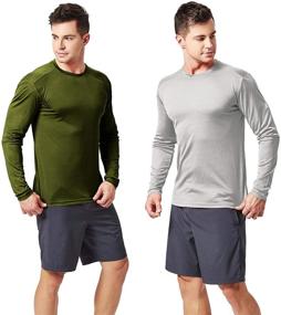 img 2 attached to TEXFIT 2 Pack Active Sleeve Shirts Men's Clothing in Active