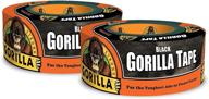 🦍 gorilla black duct tape, 1.88" x 12 yd, black, (pack of 2) - versatile and durable adhesive tape for repairs and diy projects logo