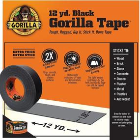 img 3 attached to 🦍 Gorilla Black Duct Tape, 1.88" x 12 yd, Black, (Pack of 2) - Versatile and Durable Adhesive Tape for Repairs and DIY Projects
