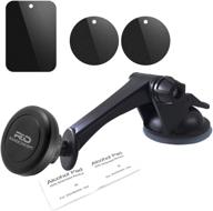 📱 randconcept - new version magnetic phone car mount: universal holder for dashboard & windshield with 3 inch heavy duty suction cup, 360 rotation strong magnets - fits all cell phones logo