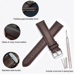 img 1 attached to 👌 WOCCI 18mm Watch Band Stitching: Top-Quality Replacement Strap for Enhanced Style and Durability