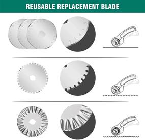 img 1 attached to Полный комплект для резака Rotary 96 штук для рукоделия: резак для ткани 45 мм с 5 лезвиями, режущая коврик, пэчворк-линейка, резец, ножницы и многое другое!