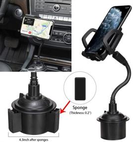 img 3 attached to Upgraded MOTOBA Universal Adjustable Cup Holder Phone Mount for Car, Compatible with iPhone 12 Pro Max/11/XR/XS/X/8, Samsung S20 Ultra/Note 20, HTC and More