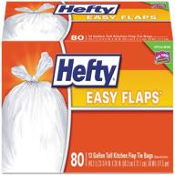 🗑️ convenient easy flaps tall-kitchen trash bags, 13 gallons, 0.8 mil, white, 80/box logo