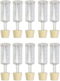 img 4 attached to 🍺 10 Pack of Three-Piece Airlocks and Drilled #6 Stoppers for Fermentation: Ideal for Beer Making, Wine Making, and Kombucha in Gallon Jugs