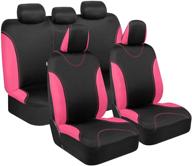 🌸 ultrasleek pink seat covers for women by bdk – complete full set of front and rear bench car seat covers, universal fit for car auto truck van suv logo