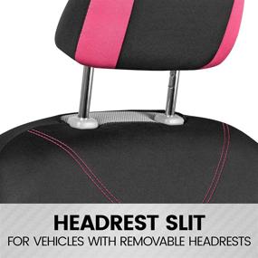 img 1 attached to 🌸 UltraSleek Pink Seat Covers for Women by BDK – Complete Full Set of Front and Rear Bench Car Seat Covers, Universal Fit for Car Auto Truck Van SUV