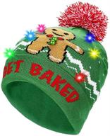 🎅 pumice led light up beanie hat christmas cap: perfect for women, children, parties, and bars logo