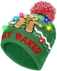 img 4 attached to 🎅 PUMICE LED Light Up Beanie Hat Christmas Cap: Perfect for Women, Children, Parties, and Bars