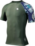 huge sports men's uv sun protection rash guard with upf 50+ | short sleeves skins for ultimate protection logo
