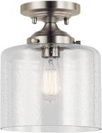 🔦 kichler winslow 8.5" 1 light semi flush - clear seeded glass - brushed nickel finish логотип