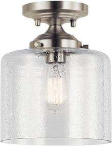 img 4 attached to 🔦 KICHLER Winslow 8.5" 1 Light Semi Flush - Clear Seeded Glass - Brushed Nickel Finish