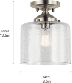 img 3 attached to 🔦 KICHLER Winslow 8.5" 1 Light Semi Flush - Clear Seeded Glass - Brushed Nickel Finish