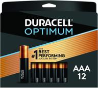 🔋 duracell optimum aaa batteries 12 count pack: long-lasting power for household and office devices logo