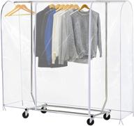 👗 ruibo clear garment rack cover - dustproof clothes rack cover with 2 sturdy zippers & waterproof clothing protector (l:71x20x60 inch) логотип