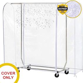 img 3 attached to 👗 Ruibo Clear Garment Rack Cover - Dustproof Clothes Rack Cover with 2 Sturdy Zippers & Waterproof Clothing Protector (L:71x20x60 inch)