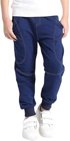 img 3 attached to SWOTGdoby Sweatpants Contrast Children Athletic Boys' Clothing for Pants