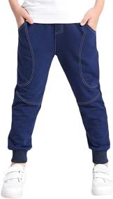 img 4 attached to SWOTGdoby Sweatpants Contrast Children Athletic Boys' Clothing for Pants